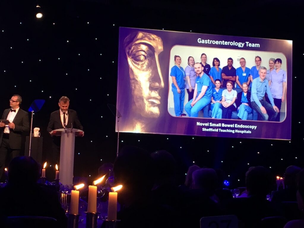 National Endoscopy Prize Team of the Year - Prize giving photo with the team as winners