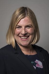 A portrait photograph of Debbie Shawcross